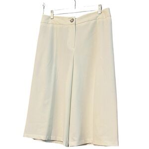 Courtenay size 12P cream high rise wide leg cropped dress pants, winter white